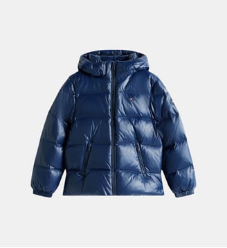 Doudoune matelassée zippé capuche - Tommy Hilfiger - Bleu marine