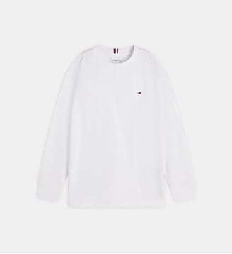 T-shirt en coton manches longues - Tommy Hilfiger - Blanc