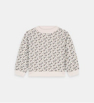Sweat Rosalia droit en coton imprimé - Louise Misha - Blanc et bleu