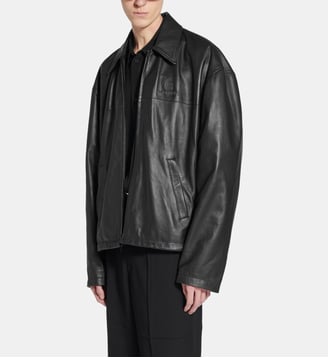 Veste ample en cuir - Balenciaga - Noir