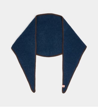 Echarpe triangle n° 218 Elly alpaga mélangé  - Moismont - Indigo