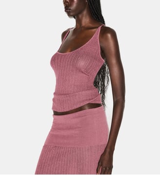 Débardeur en maille Sheer Knit - Skims - Vieux rouge