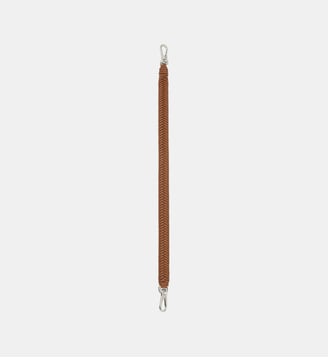 Bandoulière de sac Arrow Woven Dog Clip Strap en cuir - Loewe - Marron