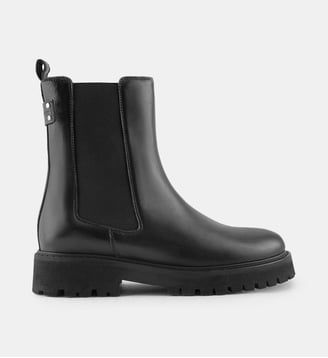 Bottines plates Joyce cuir - Maison Toufet - Noir