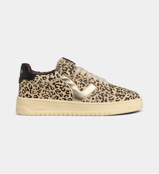 Baskets basses suède façon guépard - Victoria - Beige