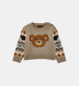 Pull droit signature - Monnalisa - Gris taupe
