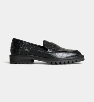 Mocassins A9305 en cuir vernis ou façon croco - Billi Bi - Noir