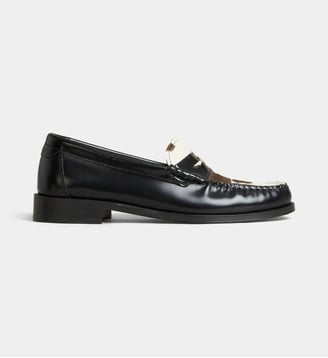Mocassins College en cuir façon vache - Furla - Noir et marron