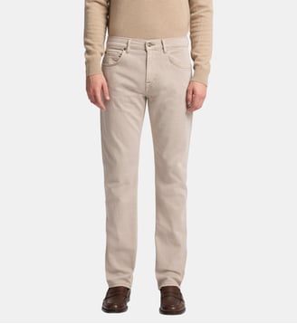 Jean droit coton stretch - 7 For All Mankind - Beige