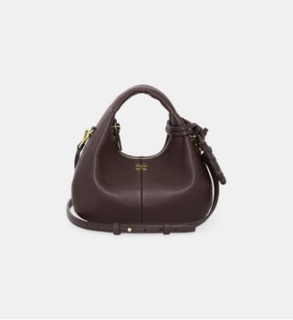 Mini Sac à main signature - Ganni - Marron foncé