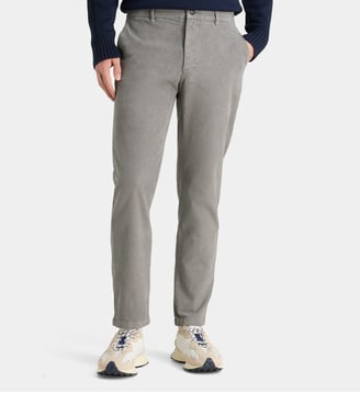 Pantalon chino Defender slim en velours milleraies - North Sails - Gris clair