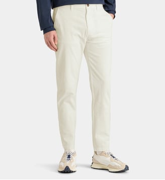 Pantalon chino Defender slim en velours milleraies - North Sails - Blanc