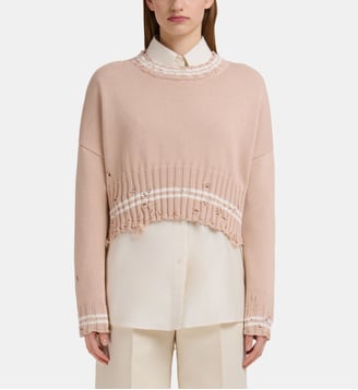 Pull droit en coton - Marni - Sable