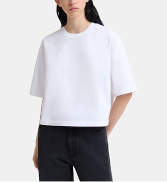 T-shirt droit en coton signature - Marni - White