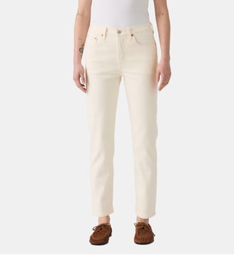 Jean 501 Crop droit en coton - Levi's - Écru