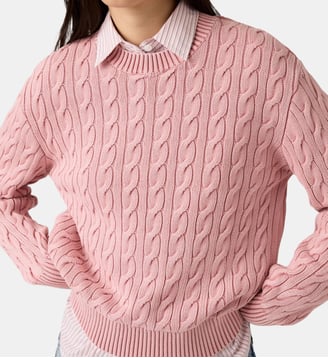 Pull droit maille torsadée en coton - Levi's - Rose
