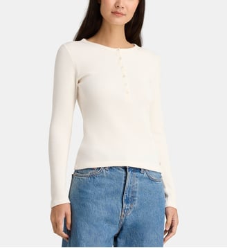 T-shirt Henley slim en coton - Levi's - Écru