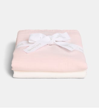 Lot de 2 langes Labrode gaze de coton bio - Cadet Rousselle - Écru et rose
