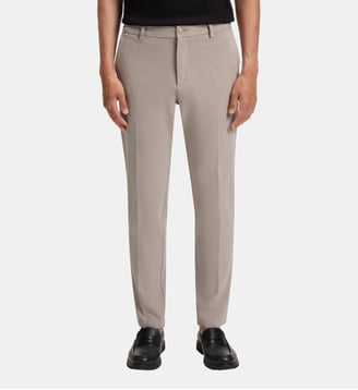 Pantalon droit en twill de coton stretch - BOSS - Beige clair
