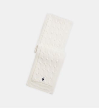 Echarpe signature maille torsadée - Polo Ralph Lauren - Blanc