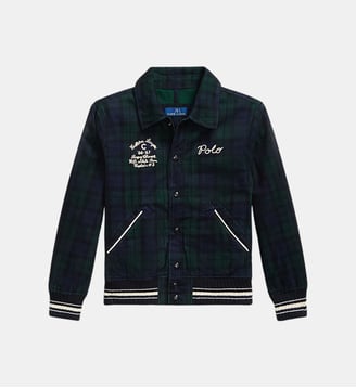 Blouson droit à carreaux signature - Polo Ralph Lauren - Marine