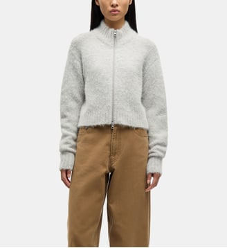 Cardigan droit court Sajeanne - Samsoe Samsoe - Gris clair