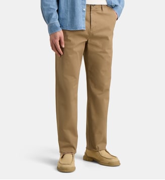 Pantalon Chino droit en coton stretch - Galeries Lafayette - Beige foncé