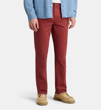 Pantalon chino Chinim slim en coton - Galeries Lafayette - Rouge sangria