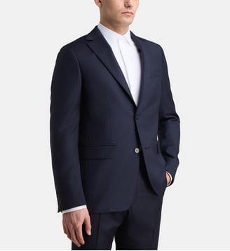 Veste de costume droite Vincenzo V laine vierge - Comptoir GL - Bleu marine