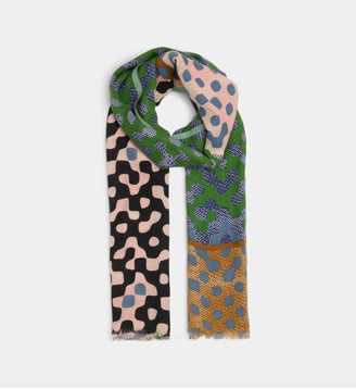 Foulard Variation laine - Mapoesie - Vert brun