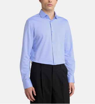 Chemise oxford droite stretch Hoxtek en coton mélangé - Galeries Lafayette - Bleu clair