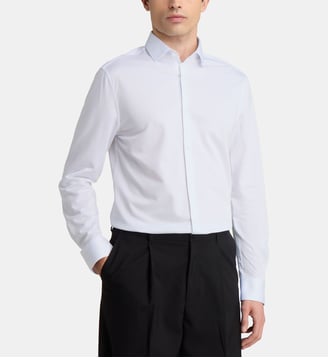Chemise oxford droite stretch Hoxtek en coton mélangé - Galeries Lafayette - Blanc