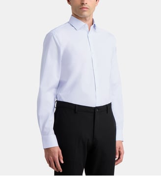 Chemise droite Htakk à rayures - Galeries Lafayette - Bleu