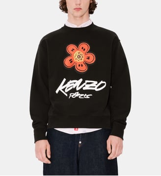 Sweat en coton à imprimé - Kenzo - Black