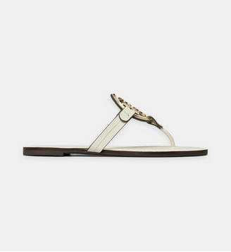 Sandales plates Miller - Tory Burch - Blanc et doré
