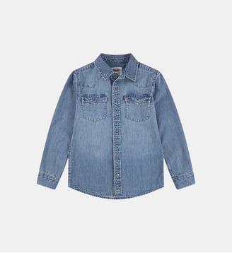 Chemise droite New Barstow Western en coton - Levi's Kids - Bleu clair