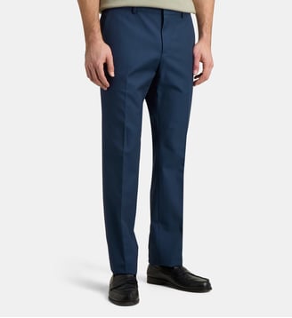 Pantalon de costume Armand slim en coton - Comptoir GL - Bleu marine