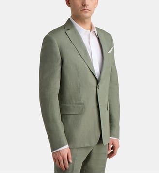 Veste de costume Arzino V ajustée en lin - Comptoir GL - Kaki