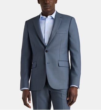 Veste de costume Albino en laine - Comptoir GL - Bleu foncé