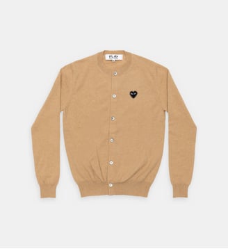 Cardigan griffé à col rond - Comme des Garçons PLAY - Camel