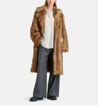 Manteau long Rella effet fourrure - The Frankie Shop - Camel
