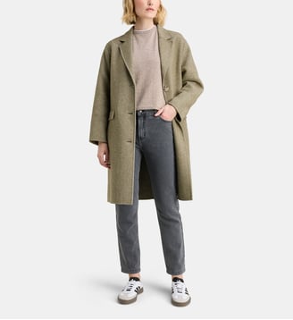 Manteau Claudel Chevron mi-long manches 3/4 - Galeries Lafayette - Vert foncé