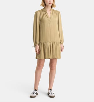Robe Elmer Satl courte froncée satinée - Galeries Lafayette - Kaki