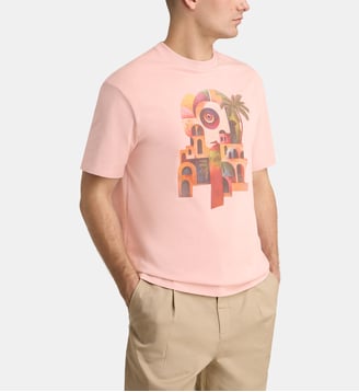 T-shirt Sishart imprimé en coton - Galeries Lafayette - Rose
