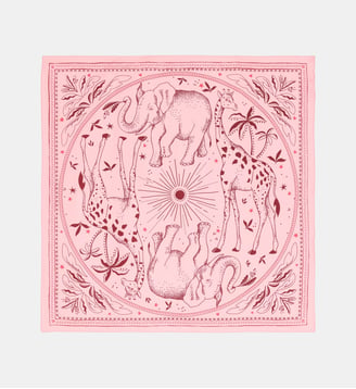 Carré Valentina animalier soie - Galeries Lafayette - Rose pâle
