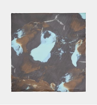 Foulard plissé Agate à motif fantaisie - HOMME PLISSÉ ISSEY MIYAKE - Marron et bleu