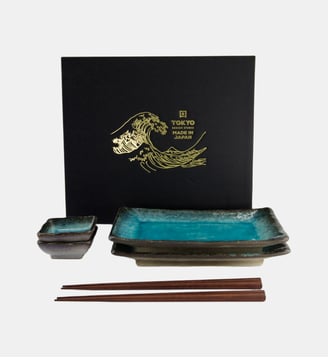 Coffret service de sushi - 6 pièces - Tokyo Design Studio - Bleu turquoise