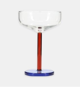 Lot de 2 verres à champagne - ONA - Transparent et bleu