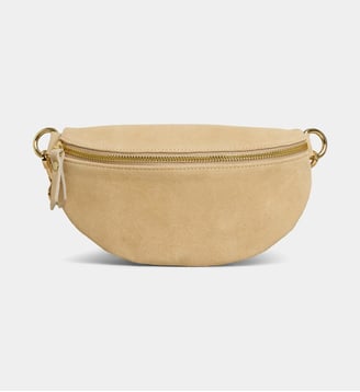 Sac banane en cuir suédé - Les Cléias - Beige clair
