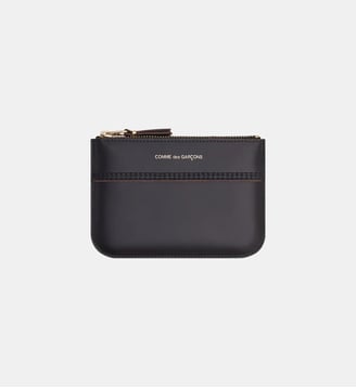 Porte-monnaie U en cuir de vachette - Comme des Garçons WALLETS - Black